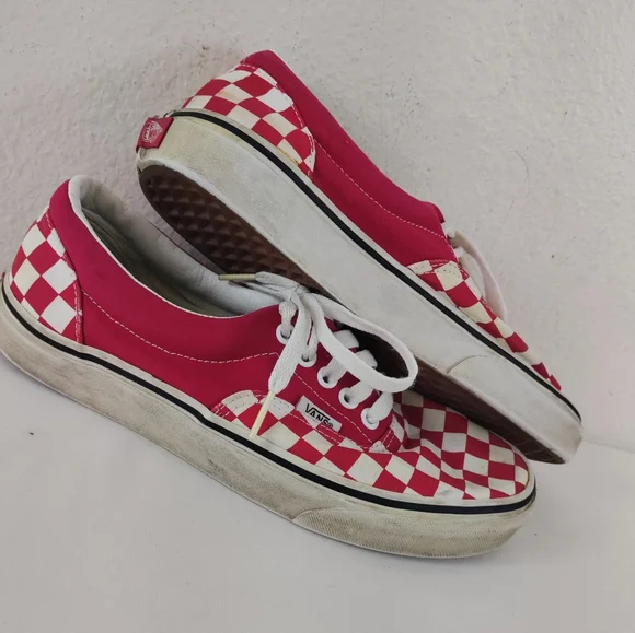 Vans Unisex Red Checkered Shoes Size Mens 7 Womens 8.5 (507452) - Picture 4 of 12